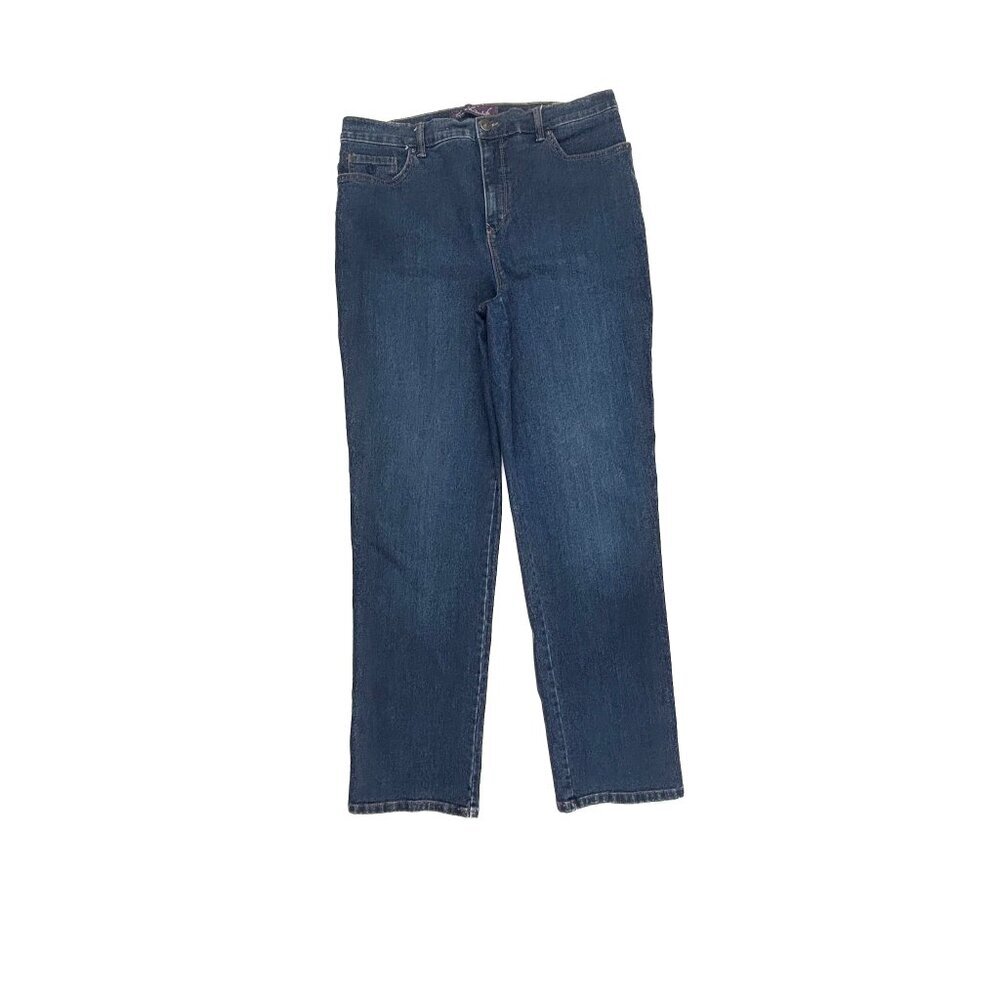 Gloria Vanderbilt Amanda Straight Leg Women's size 12 Dark Wash Blue Denim Jeans